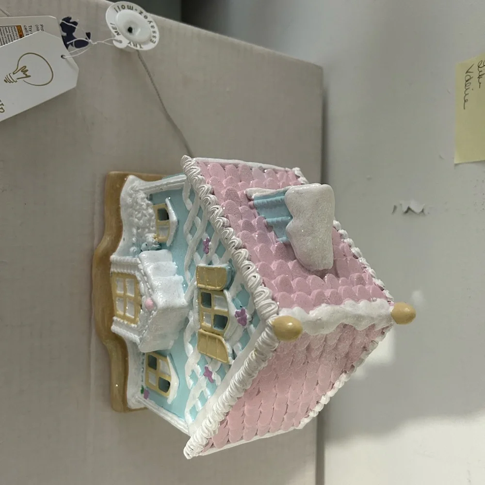 Cupcakes & Cashmere Easter/Spring Gingerbread House Light Up Blue NWT